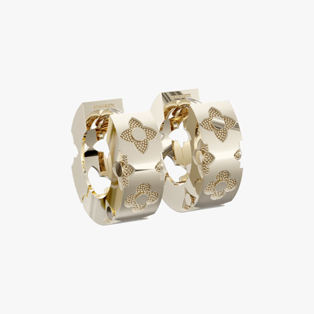 Champagne Gold Floral Gold Earrings